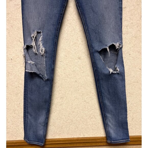 Rag & Bone Skinny Distressed Destroyed Denim Blue Jeans Women's Size 27 - Picture 4 of 13